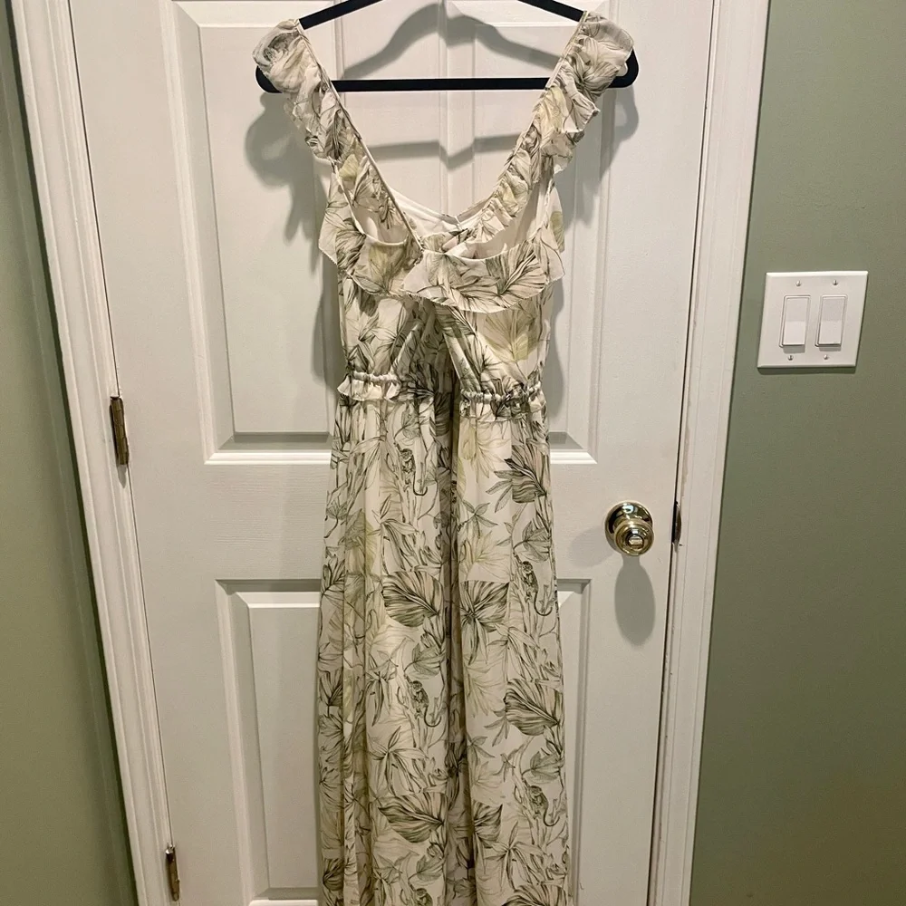 NWT Gal Meets Glam Cheryl Green Tropical Print Dress - Size 4 - Picture 9 of 11